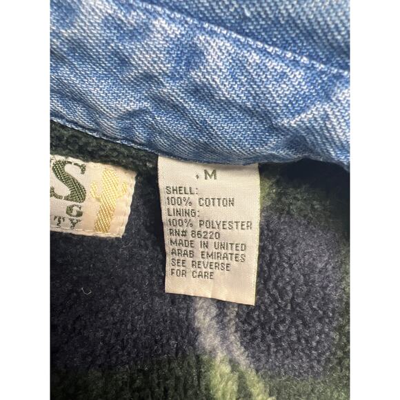 Vintage Cactus Soft Denim Shirt Jacket Fleece Lined Size Medium Mens Cotton - Picture 4 of 6